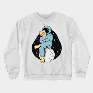 Astronaut Reading P R t shirt Crewneck Sweatshirt